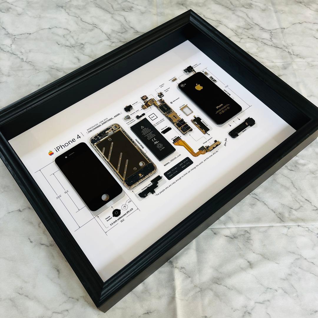 iPhone 4 Black 標本アート ボックスフレーム仕様
