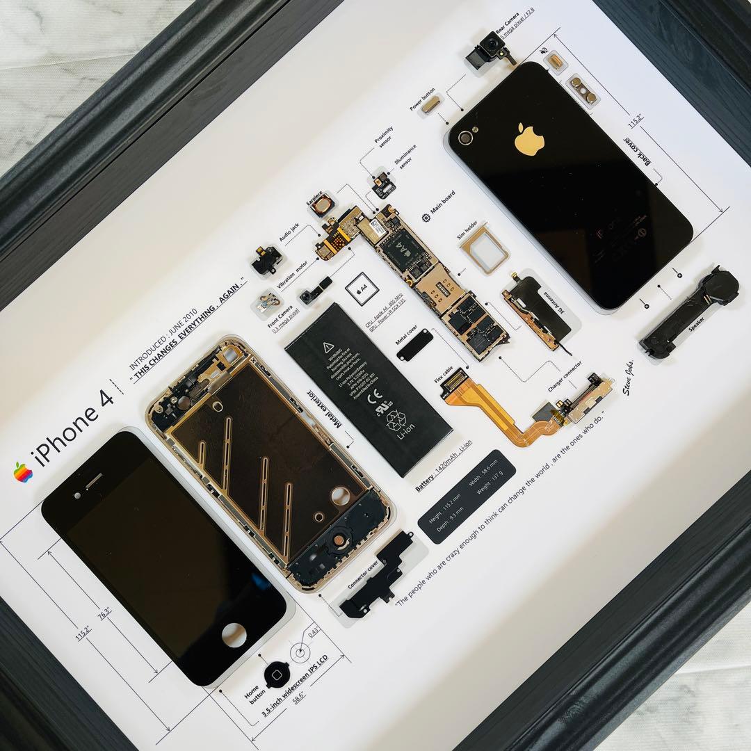 iPhone 4 Black 標本アート ボックスフレーム仕様