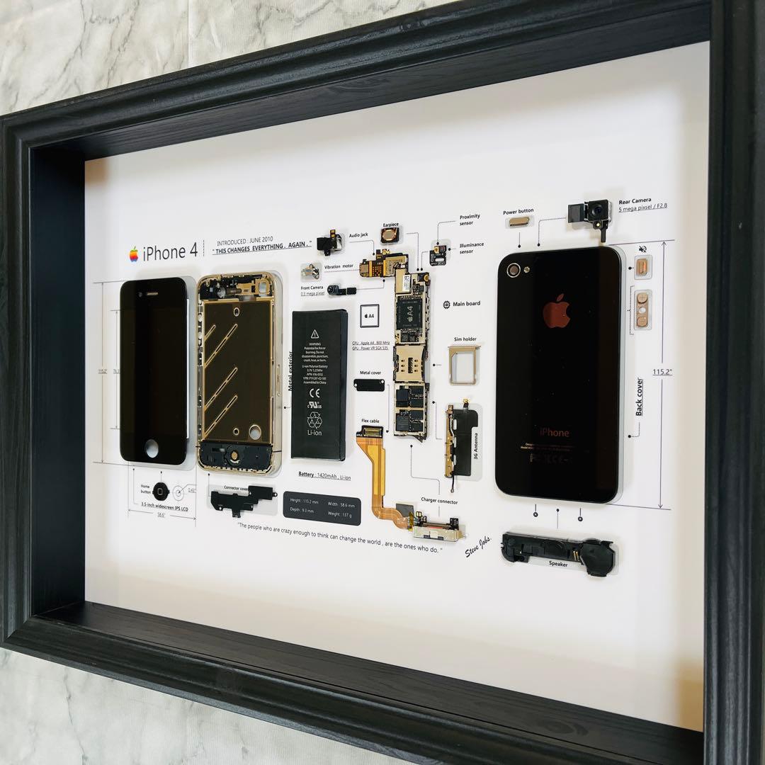 iPhone 4 Black 標本アート ボックスフレーム仕様