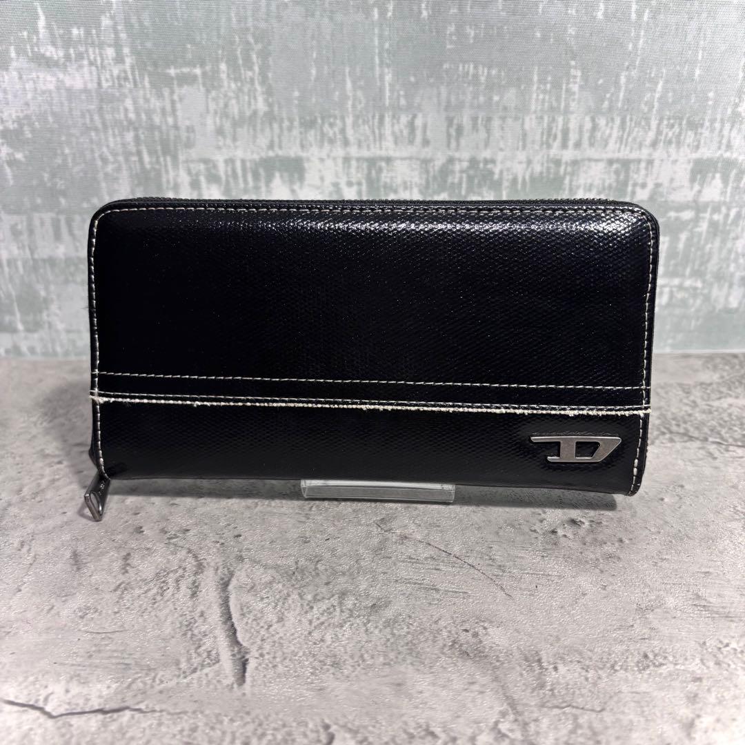 【まさやん！】DIESEL ディーゼル 長財布 ラウンドジップ ブラック