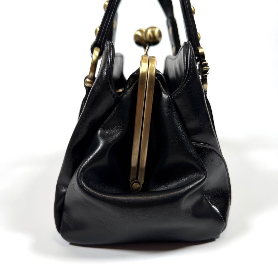 【未使用に近い】アナスイ　ハンドバッグ 2way がま口　ディディオン　黒