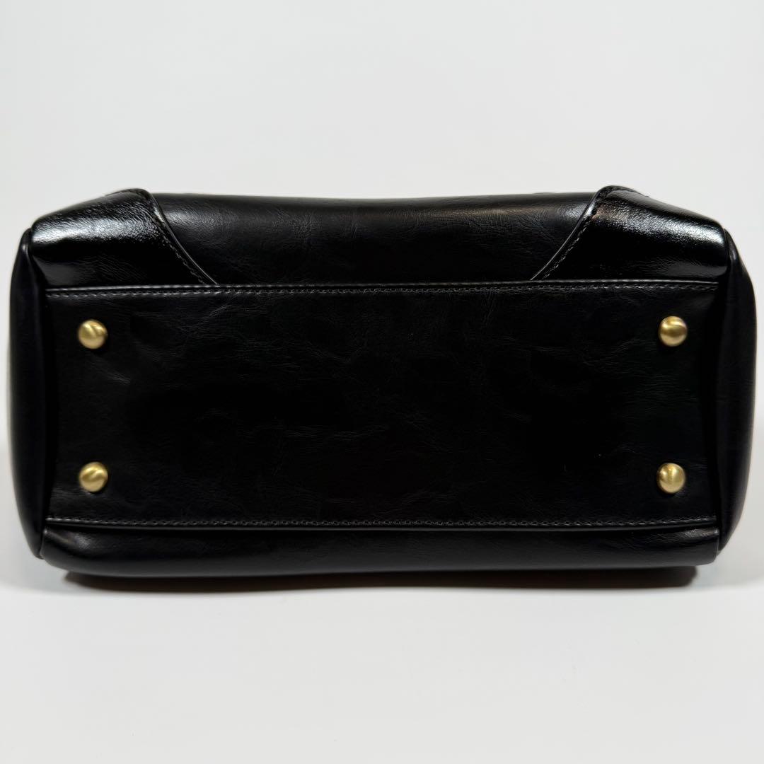 【未使用に近い】アナスイ　ハンドバッグ 2way がま口　ディディオン　黒