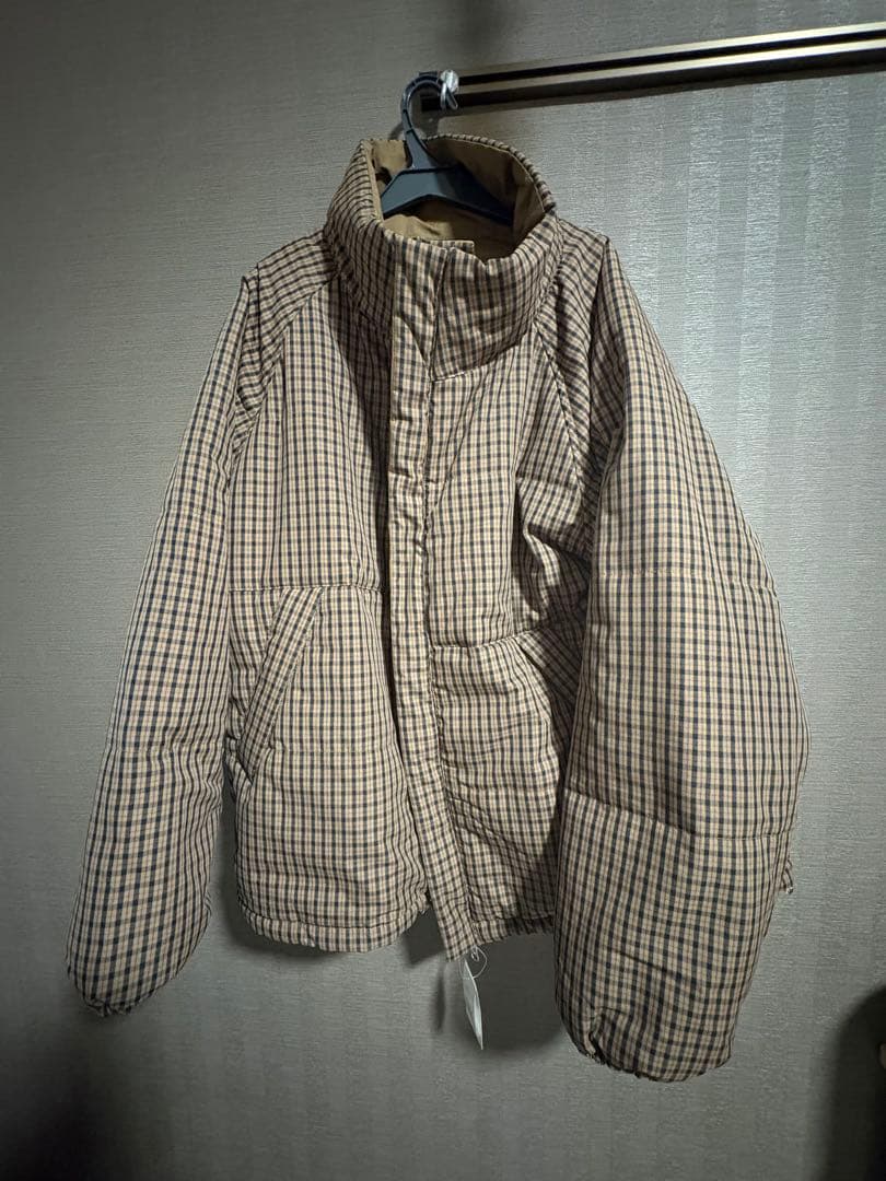 新品未使用 Kastane チェック中綿リバーシブルアウター カスタネ ダウン