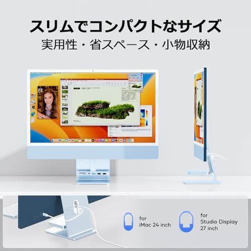 PULWTOP 6 in 1 USB C ハブ iMac 24インチ 2021m