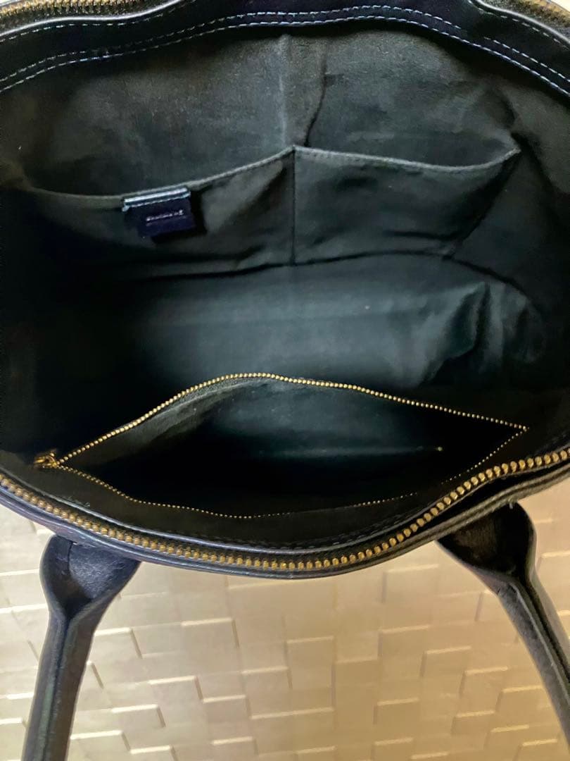 ハッシュタグ ネイビー レザー トートバッグ