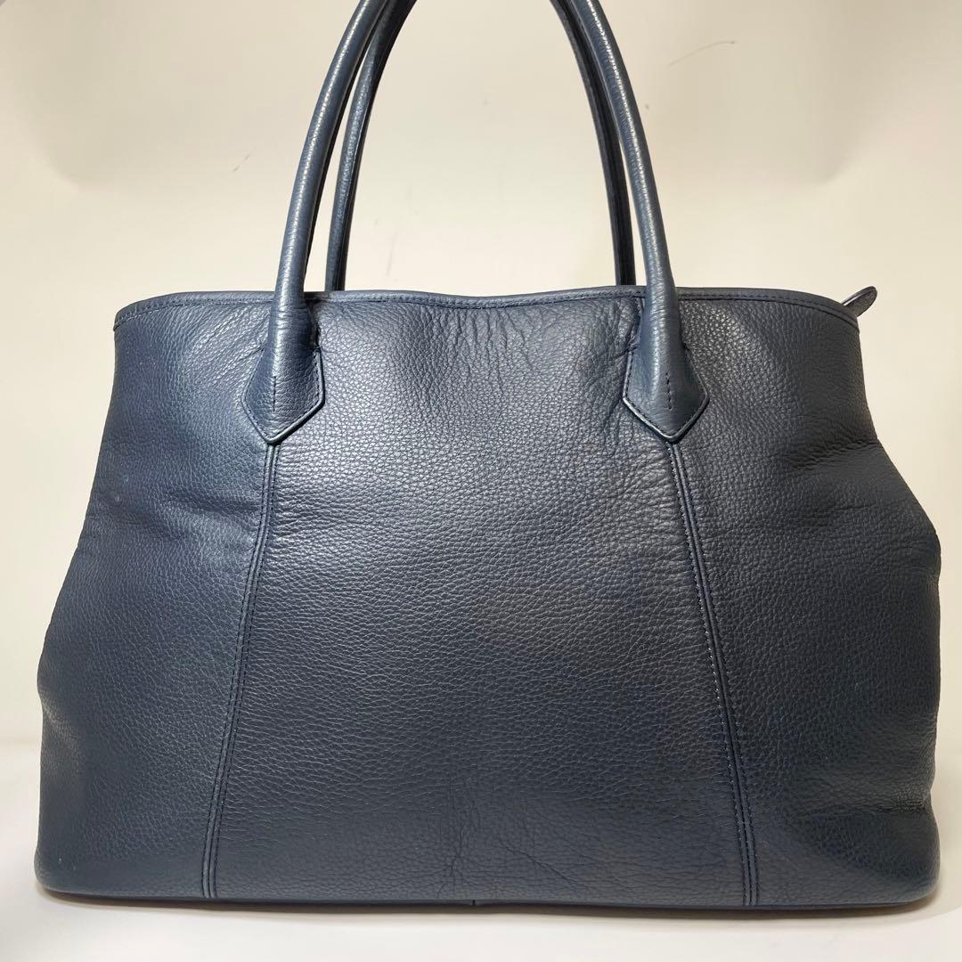 BARNEYS NEW YORKトートバッグ 大容量 A4 PC レザー 紺