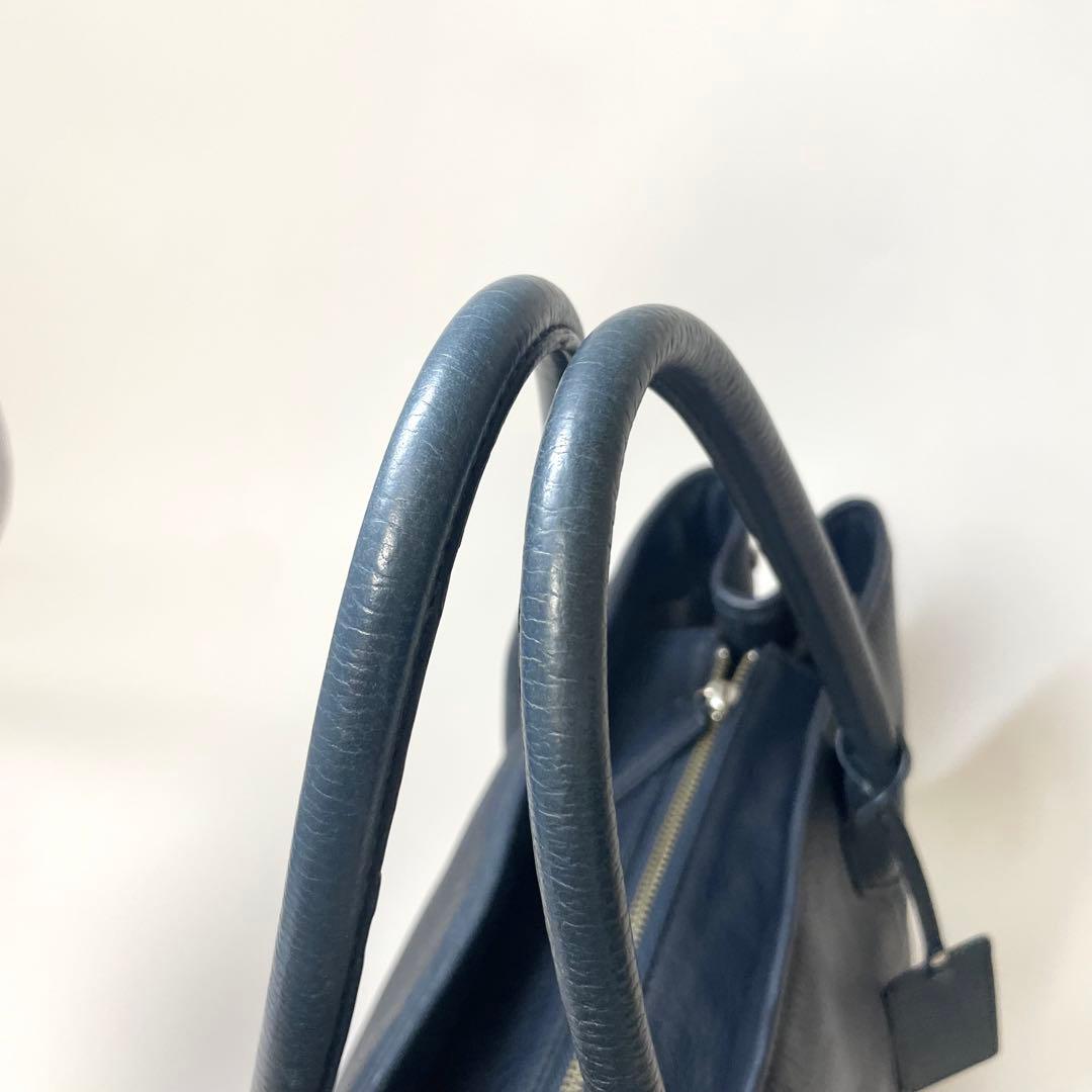 BARNEYS NEW YORKトートバッグ 大容量 A4 PC レザー 紺