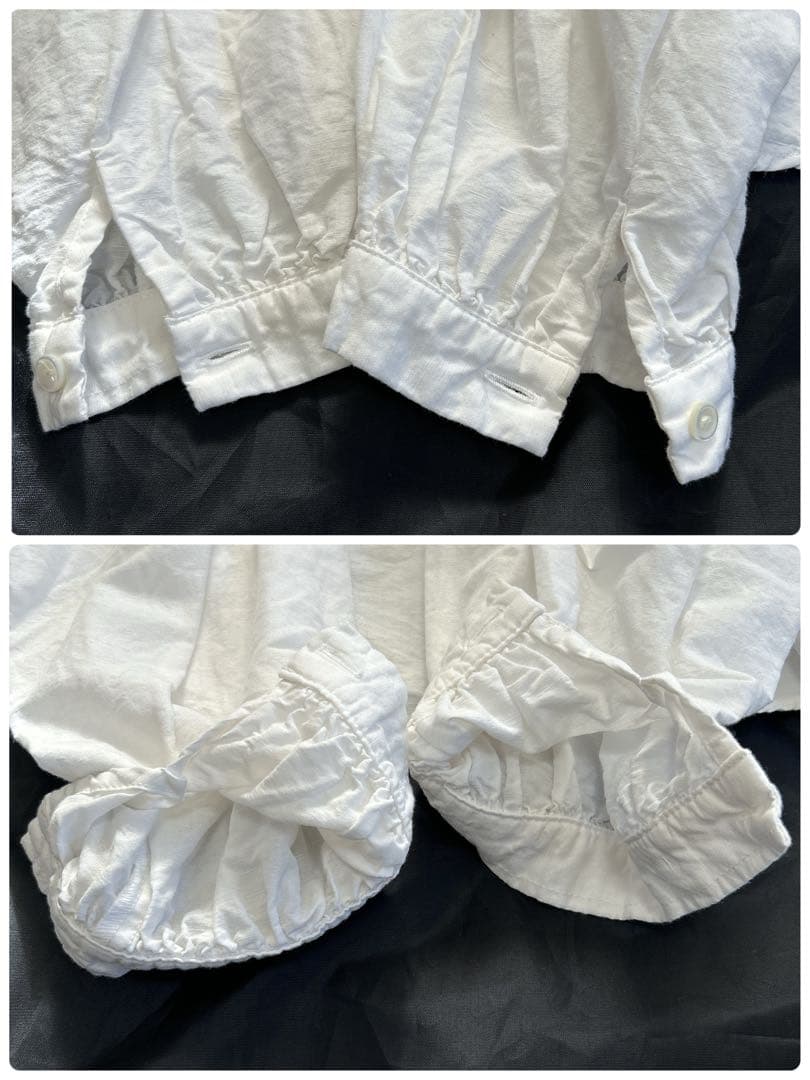 ✨大人気定番✨ネストローブ コットンリネンダンガリーフリルシャツ 近年