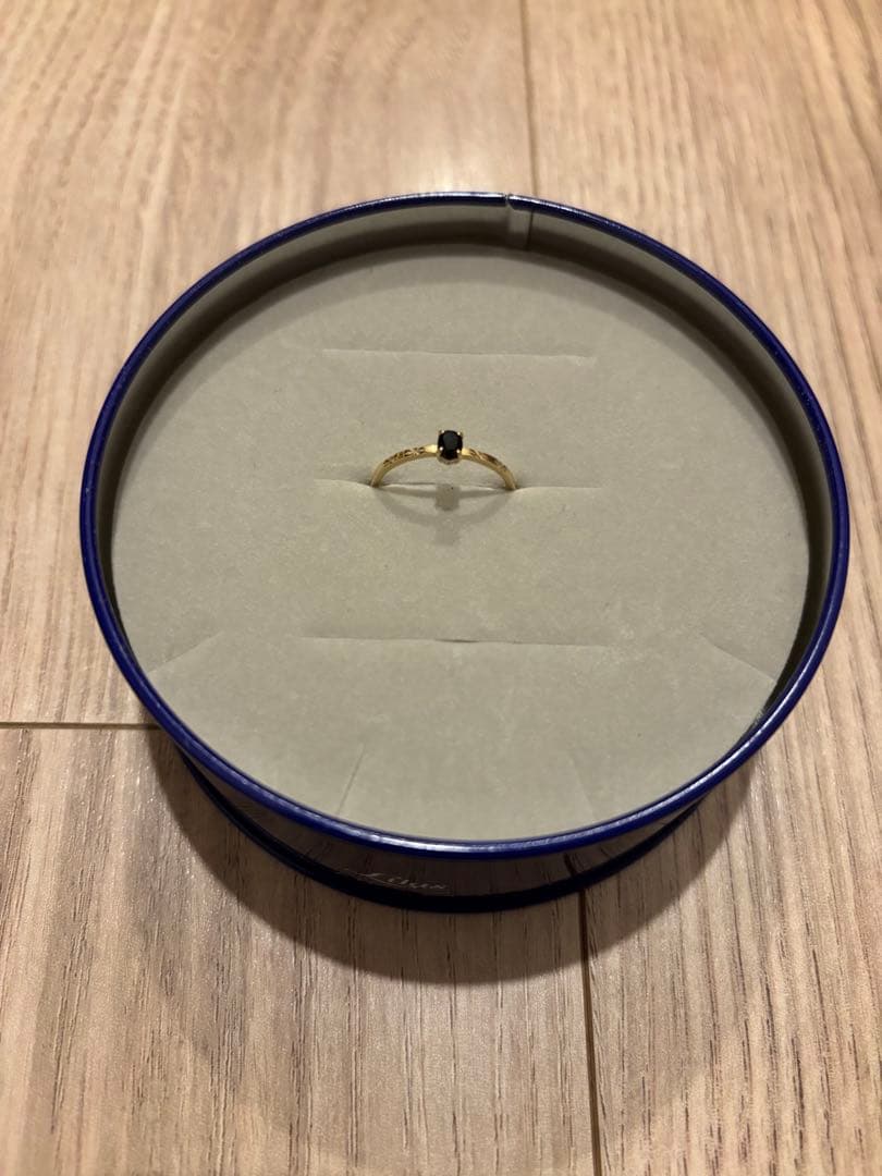 Lilas オーバルオニキスカットリングK10 11号