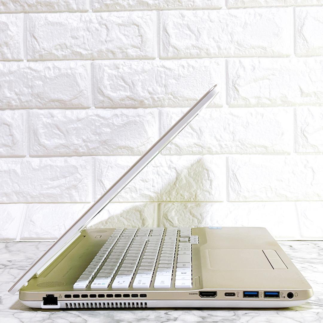 超美品ゴールド✨爆速SSD薄型ノートパソコン✨Windows11✨カメラオフィス