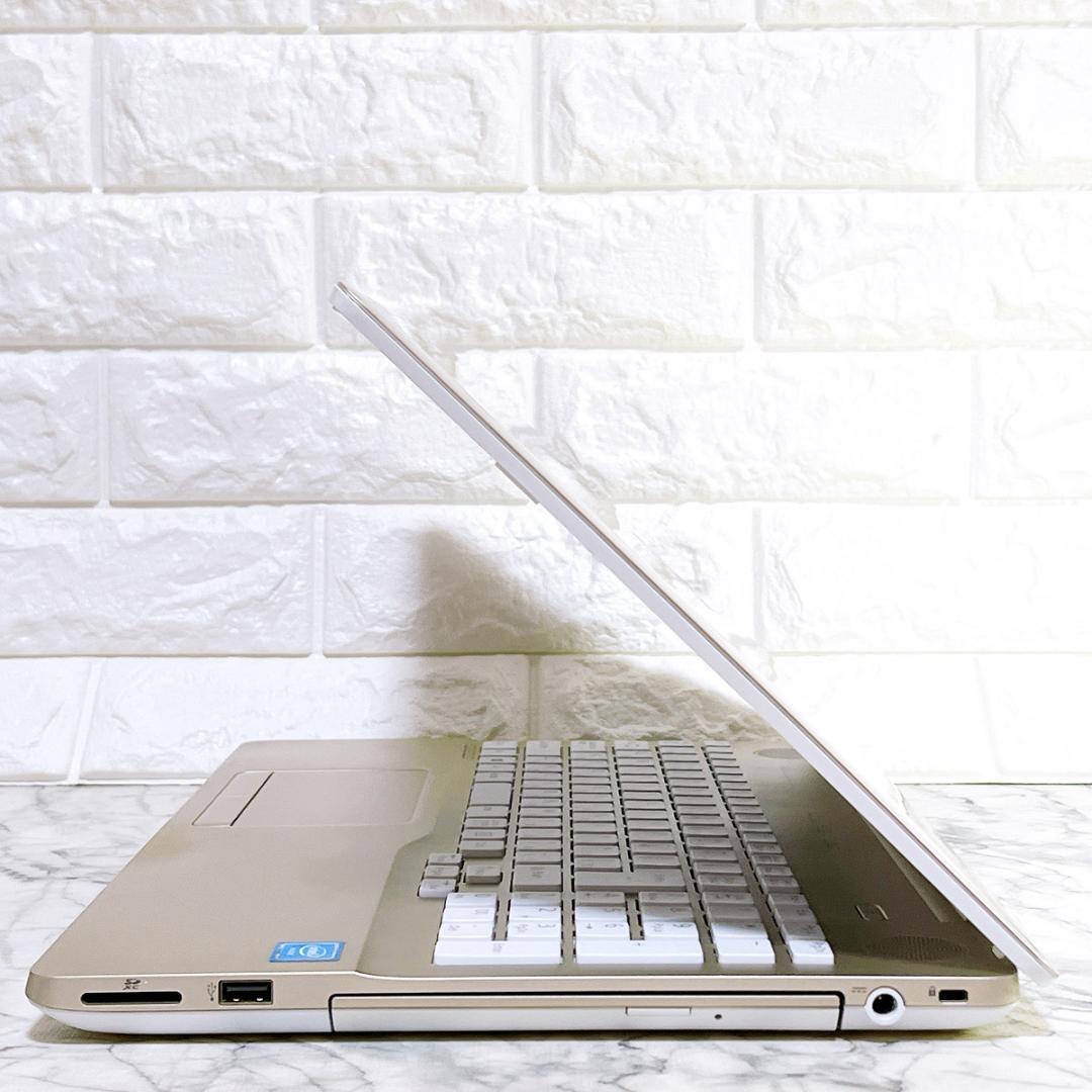 超美品ゴールド✨爆速SSD薄型ノートパソコン✨Windows11✨カメラオフィス