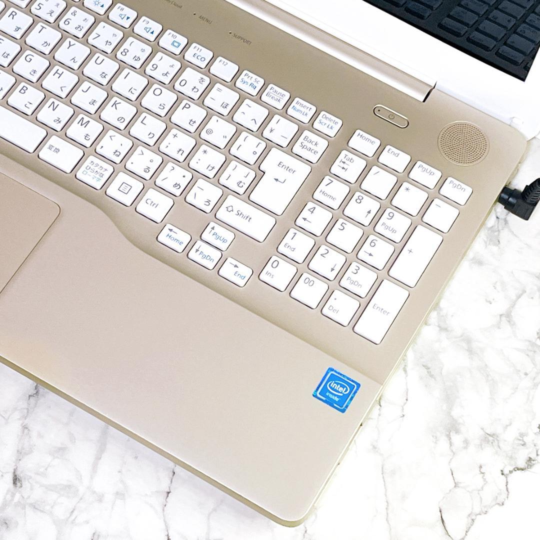 超美品ゴールド✨爆速SSD薄型ノートパソコン✨Windows11✨カメラオフィス