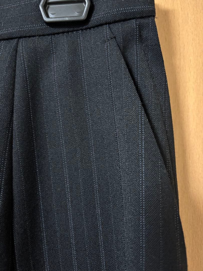 ボンマックス事務服　ブラック×ブルーのストライプ3点セット