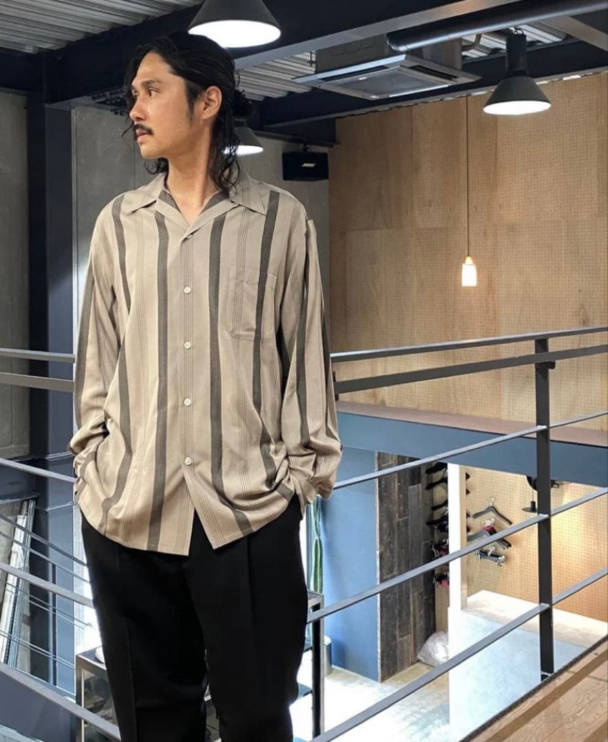 WACKO MARIA ストライプオープンカラーシャツ