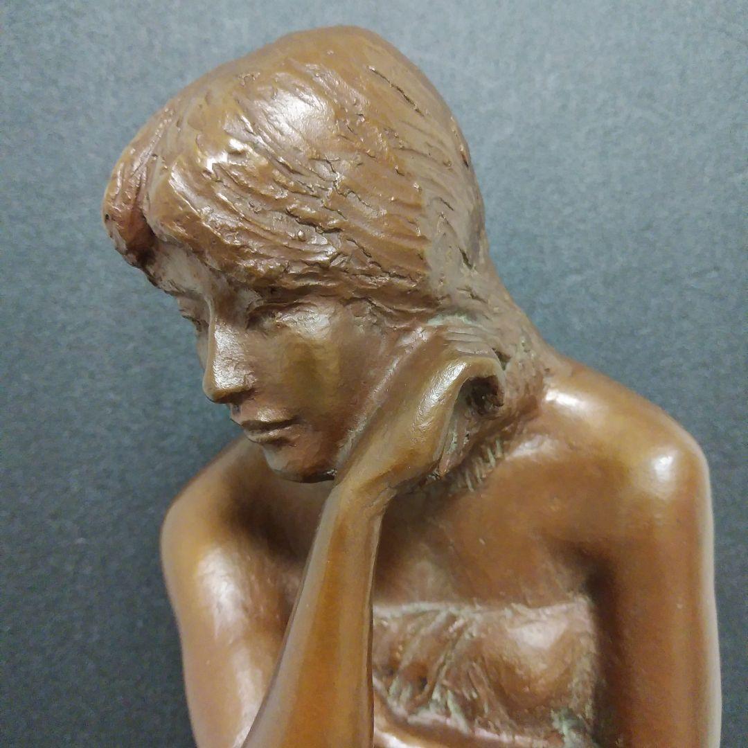 (貴重)　木内禮智 つぼみ　色紙付き　 ブロンズ像