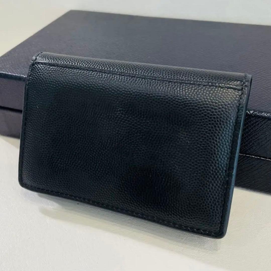 美品　サンローラン　名刺入れ　カードケース　ビジネス　カードホルダー　ロゴ　黒