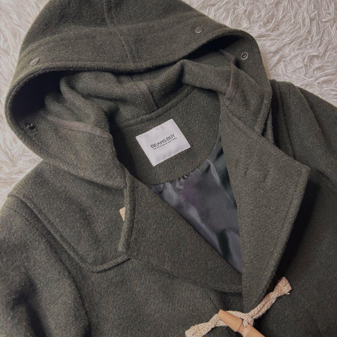 未使用級✨ BEAMS BOY モッサー ロングダッフルコート OLIVE