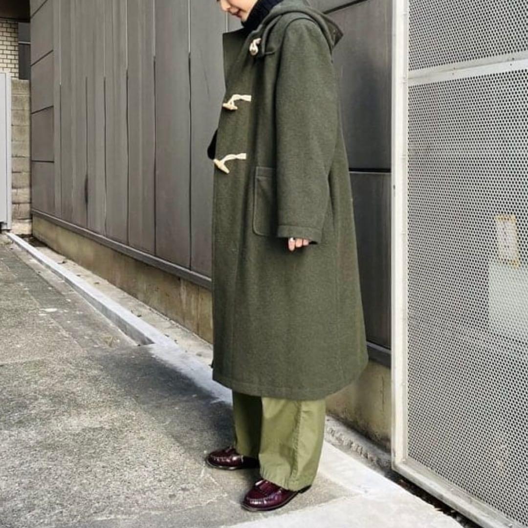 未使用級✨ BEAMS BOY モッサー ロングダッフルコート OLIVE
