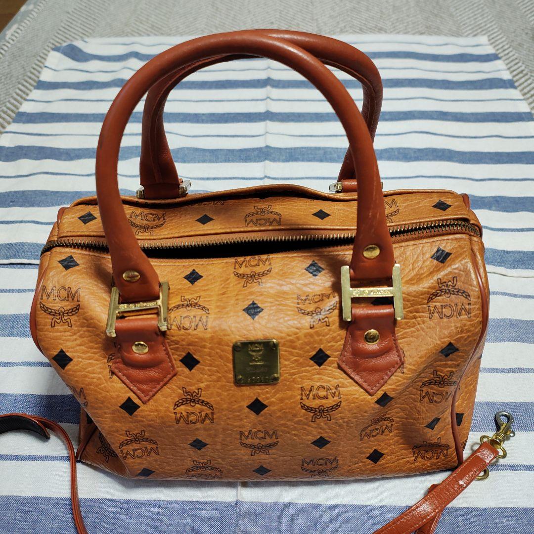 美品　MCM ブラウン ミニボストンバッグ