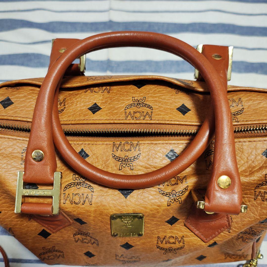 美品　MCM ブラウン ミニボストンバッグ