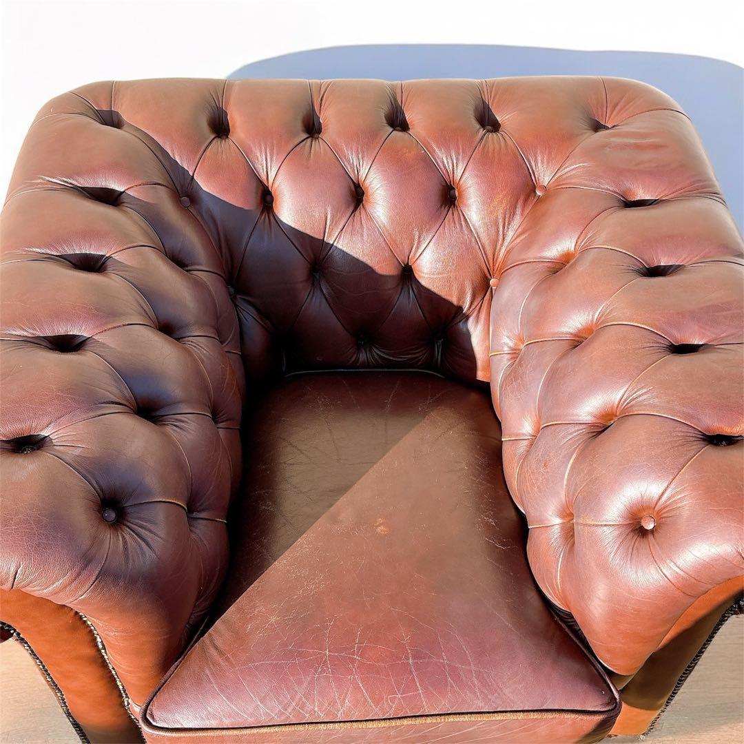 1★送料込み★チェスターフィールドソファ 一人掛け【神奈川県厚木市引取可】