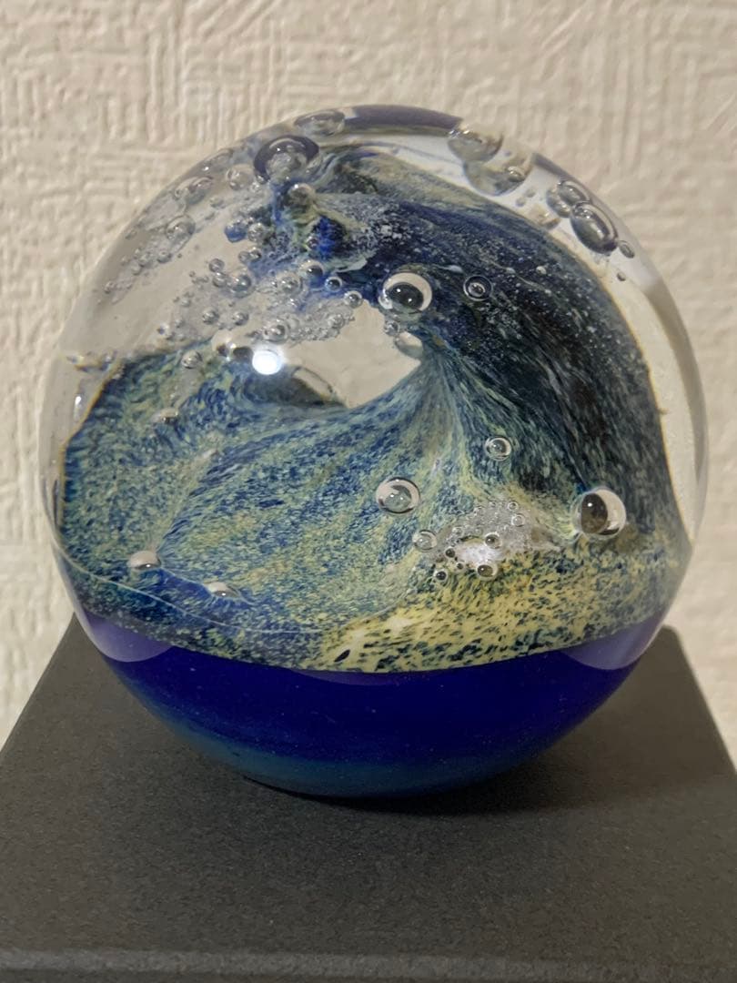 ノグチミエコ　ガラスアート　浮世北斎浪裏　富嶽三十六景　2012年作