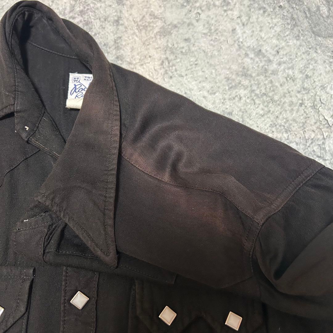 80s USA製 Rockmount “レーヨン ギャバジン“ シャツ　黒　開襟