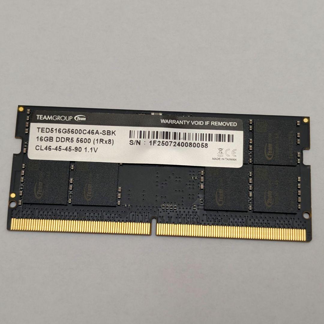 Team DDR5 5600 SODIMM 16GB 1枚【開封済未使用品】
