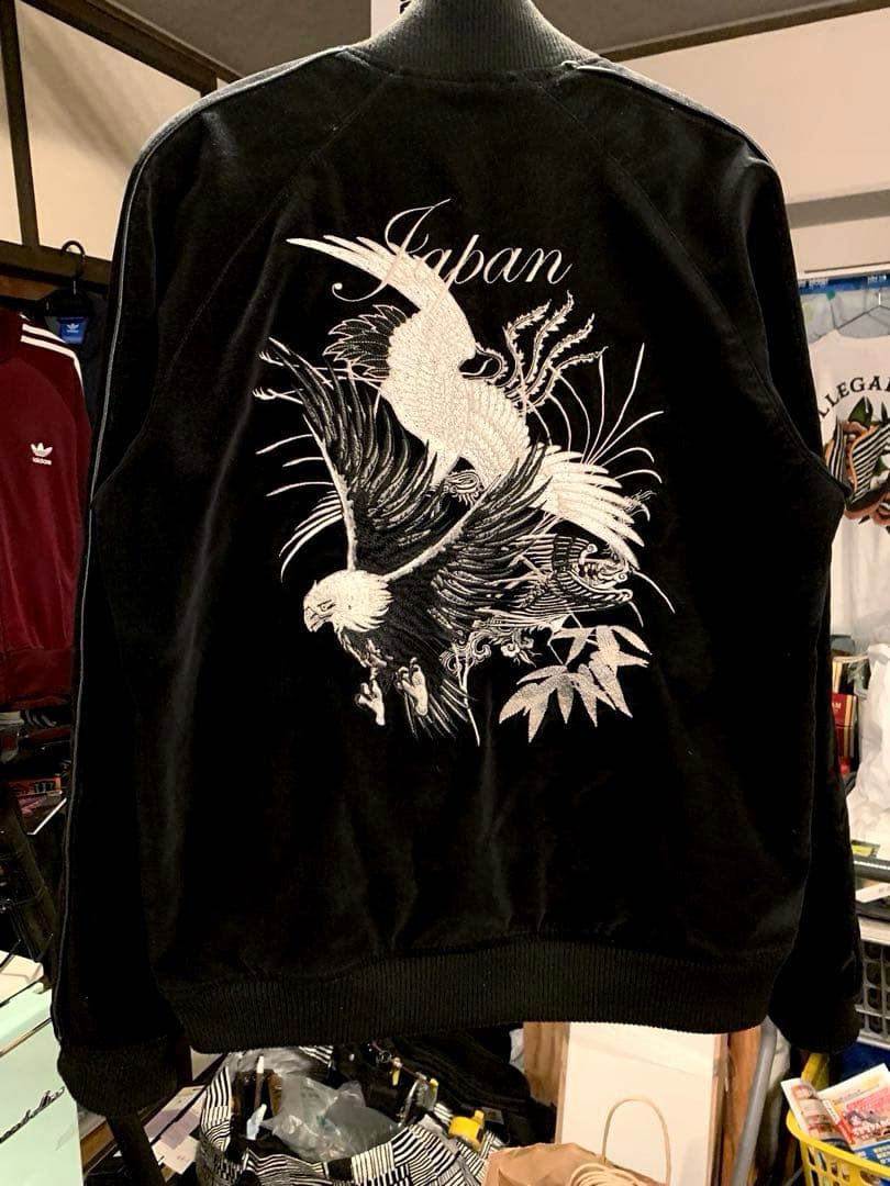 【希少美品】JACK ROSE スカジャン リバーシブルMA-1ベロア 刺繍 鷹
