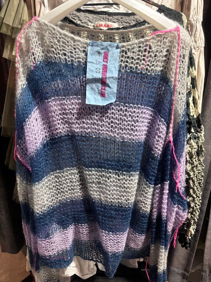 UGLY SWEATER CLUB 長袖ニット ワンサイズ ネイビー・ピンク