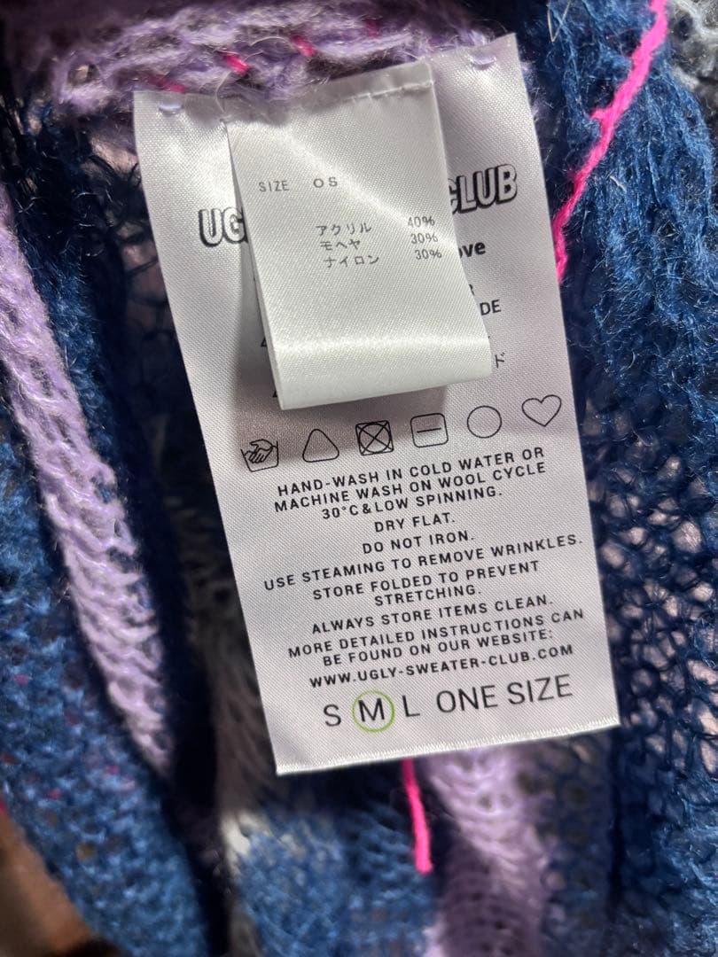 UGLY SWEATER CLUB 長袖ニット ワンサイズ ネイビー・ピンク