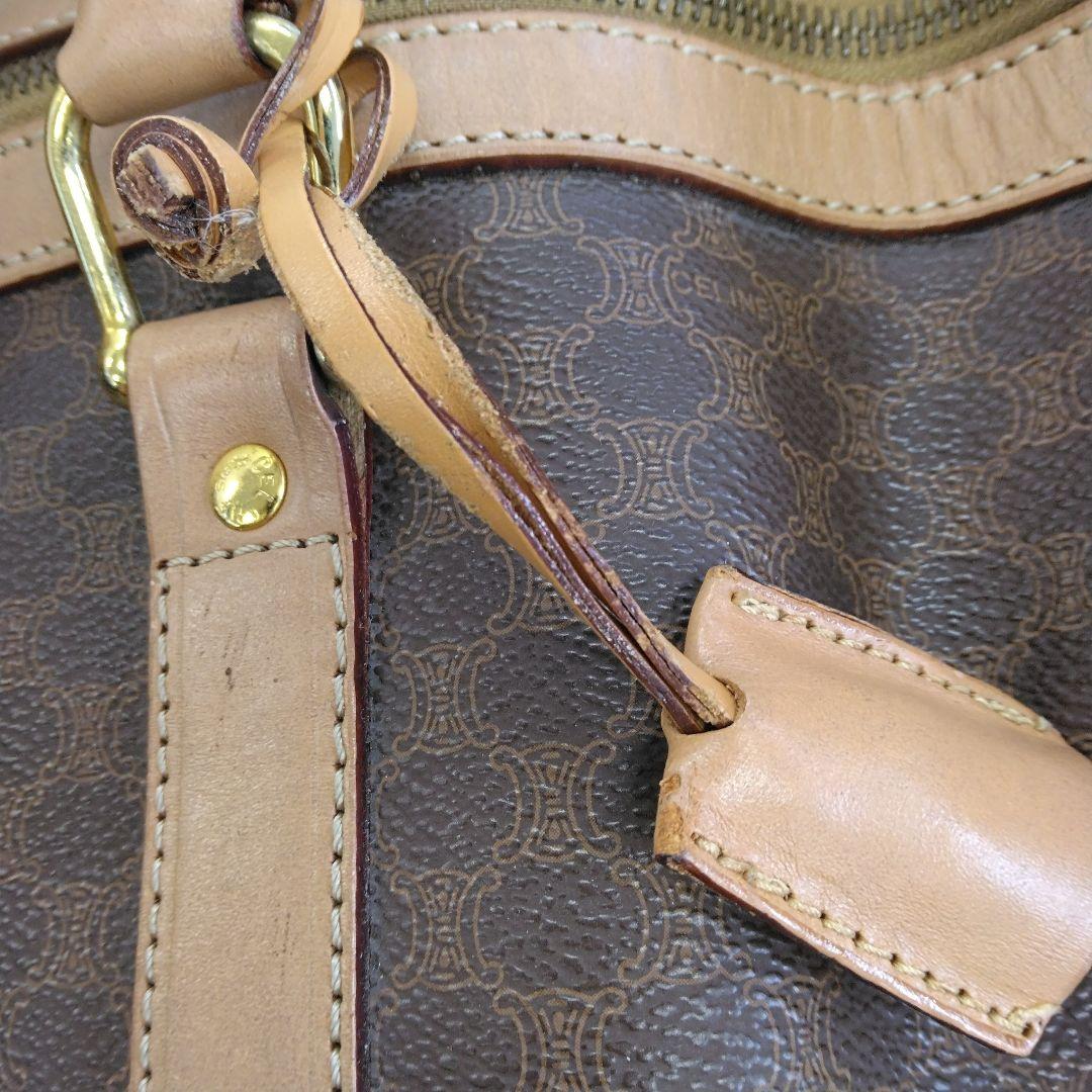 AMT07 セリーヌ マカダム ボストンバッグ カデナ＆クロシェット付き