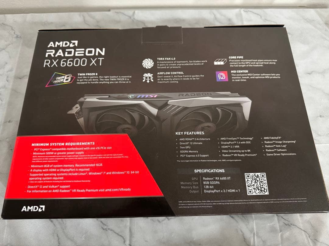 グラフィックボード・グラボ・ビデオカード MSI Radeon RX 6600 XT GAMING X 8G