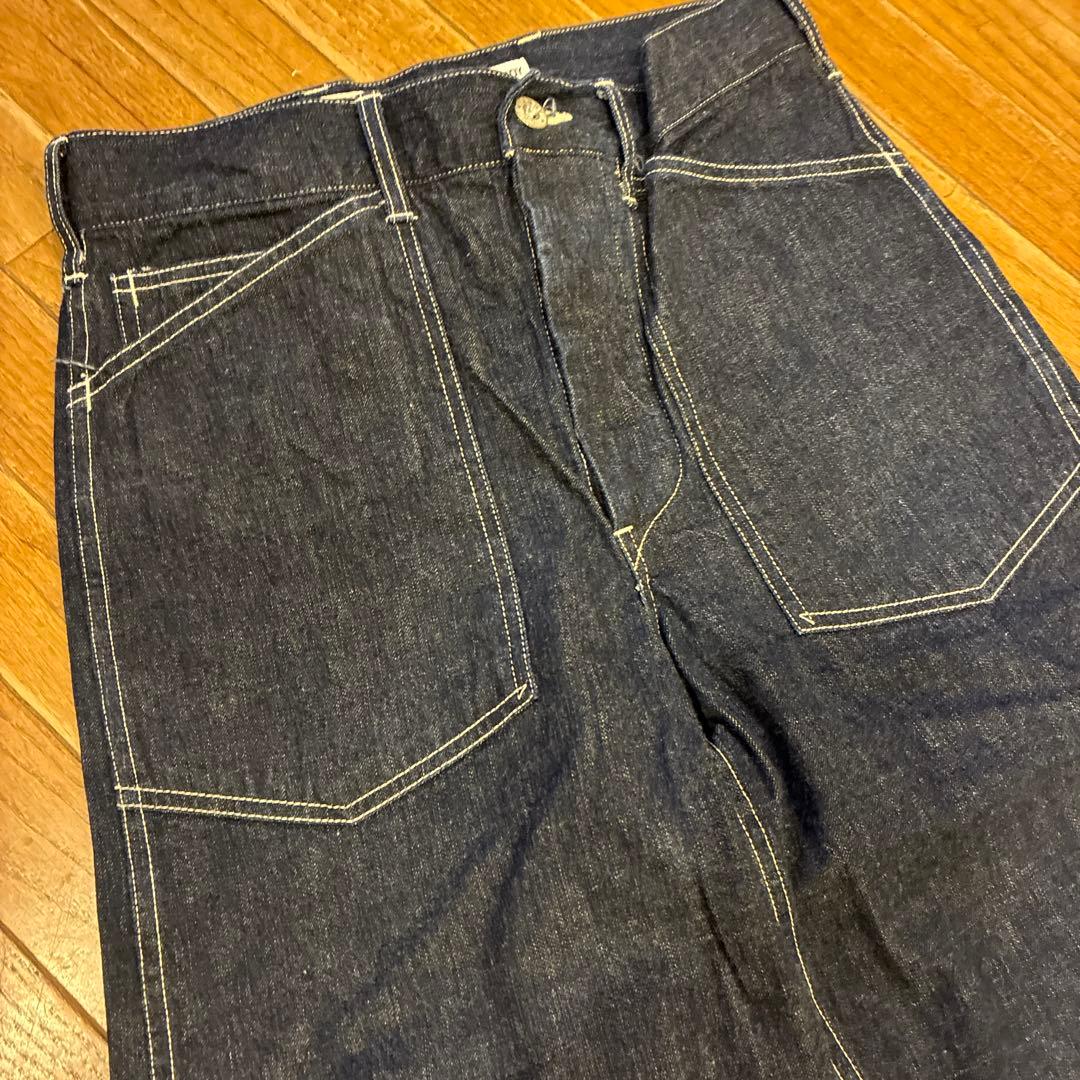 新品未使用BEAMSBOYダークブルーワイドレッグデニムパンツ