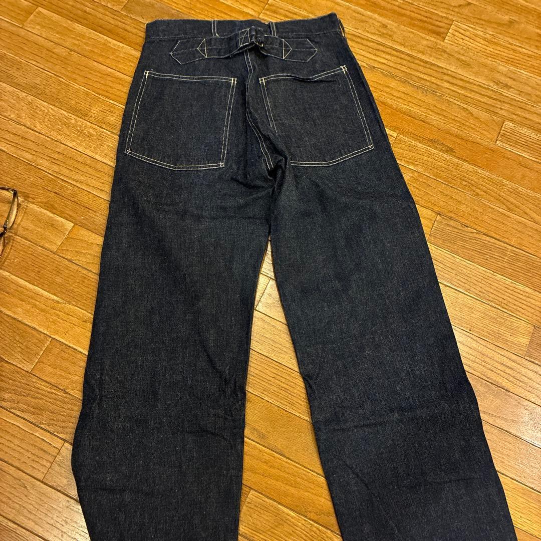 新品未使用BEAMSBOYダークブルーワイドレッグデニムパンツ