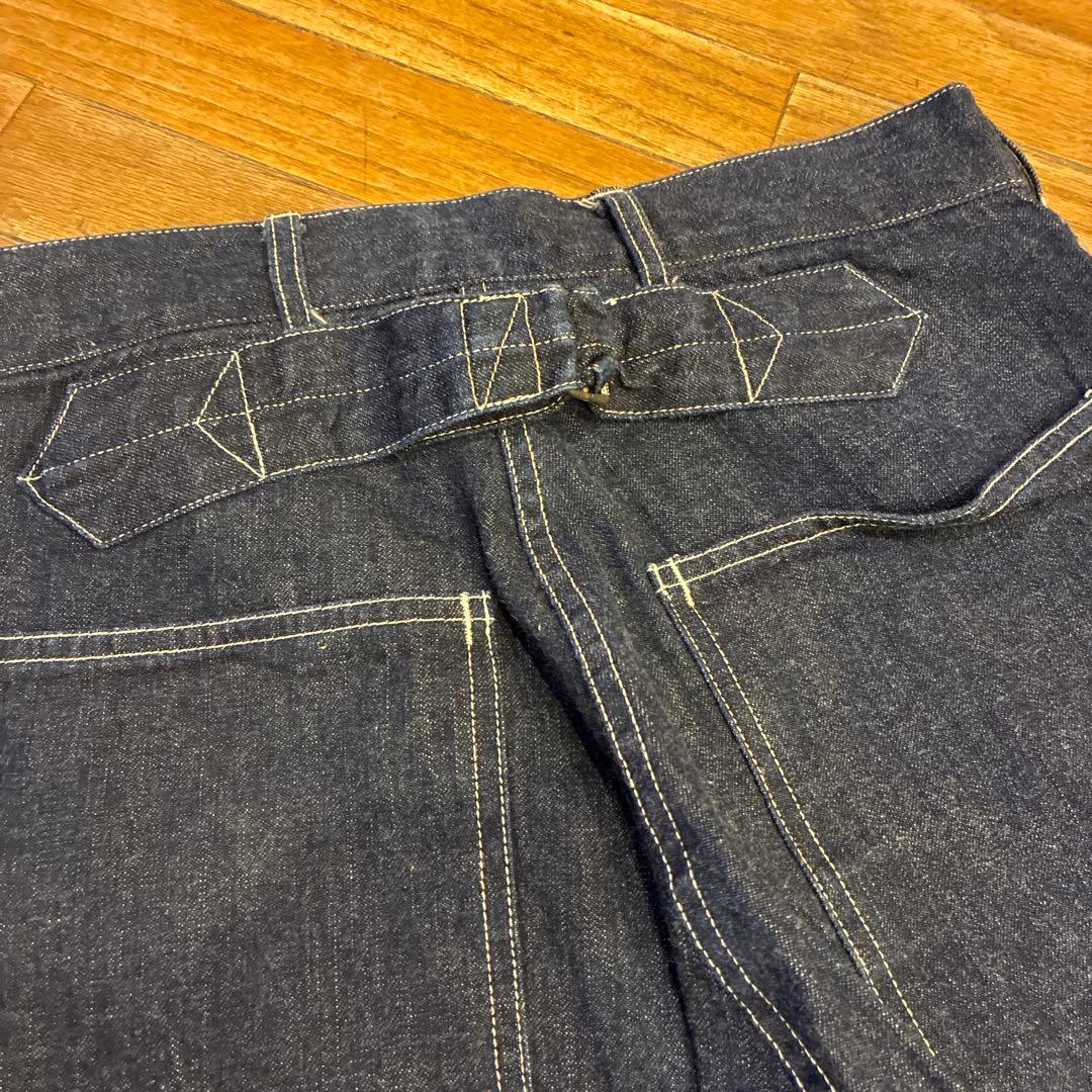 新品未使用BEAMSBOYダークブルーワイドレッグデニムパンツ