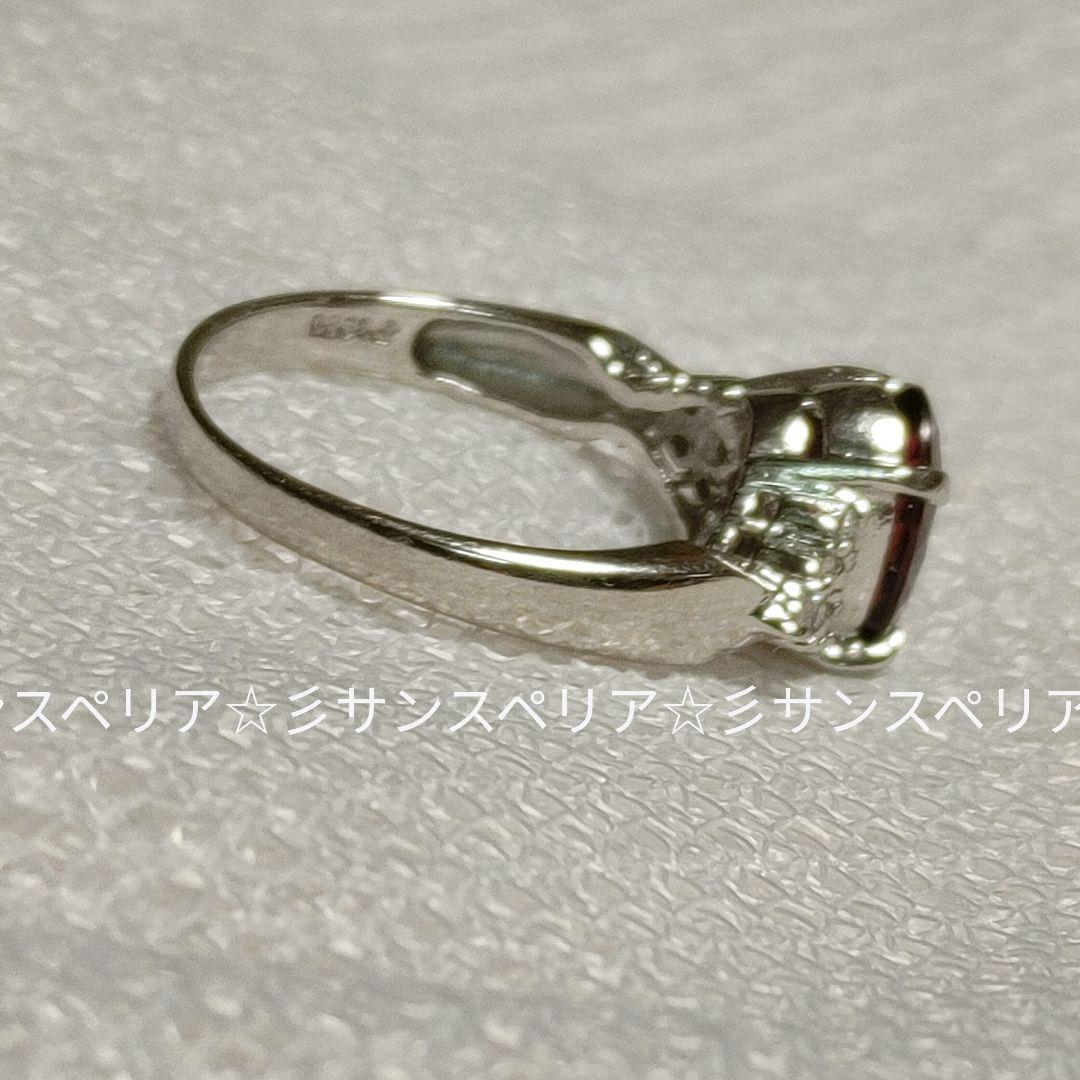 Pt900ロードライトガーネット2.25ctとダイヤモンドのデザインリング ソ付