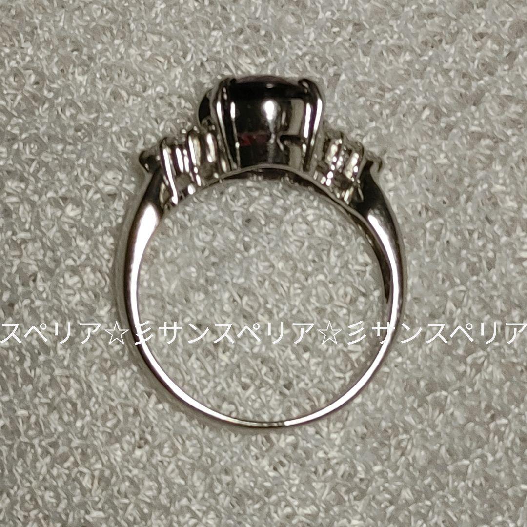 Pt900ロードライトガーネット2.25ctとダイヤモンドのデザインリング ソ付