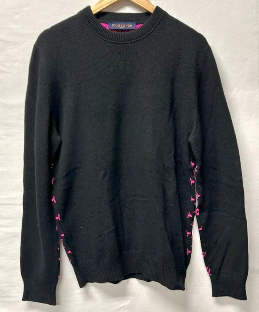 ルイ・ヴィトン ブラック クルーネック セーター