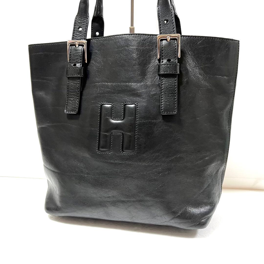 【美品】HIROFU ヒロフ レザー トートバッグ A4 ブラック 肩掛け