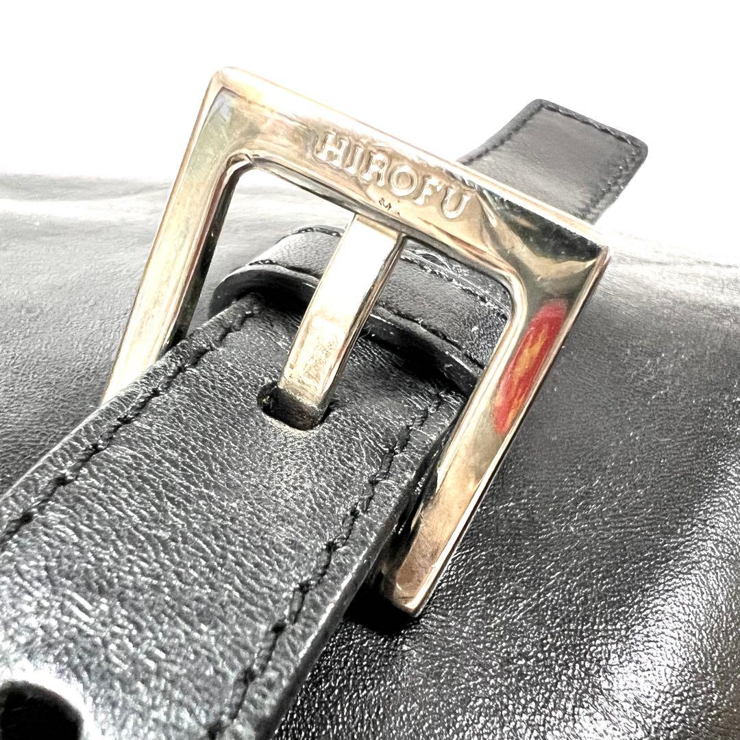 【美品】HIROFU ヒロフ レザー トートバッグ A4 ブラック 肩掛け