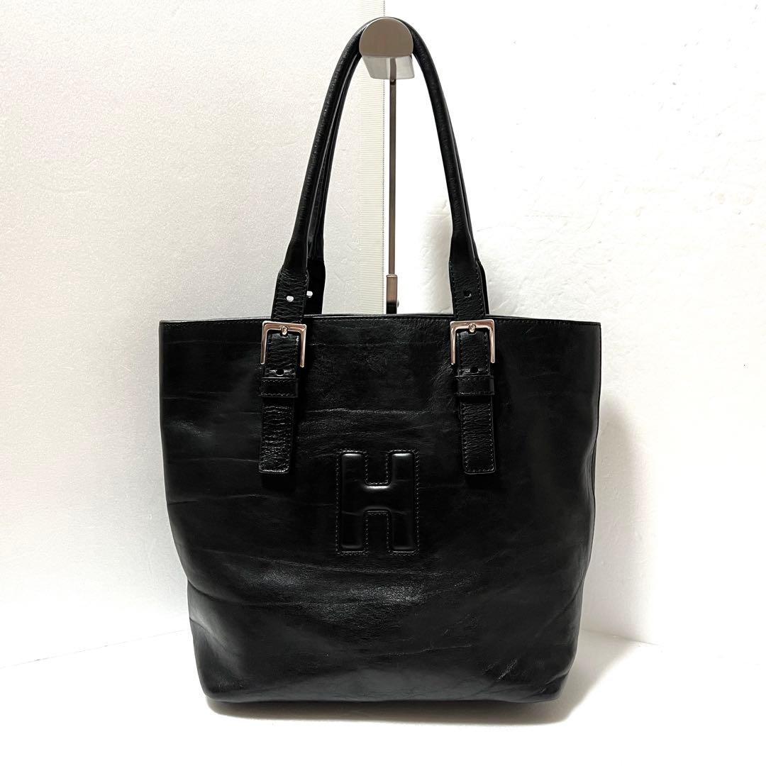 【美品】HIROFU ヒロフ レザー トートバッグ A4 ブラック 肩掛け