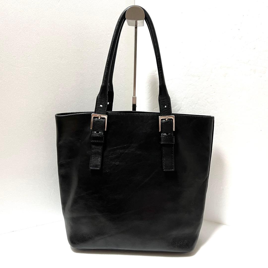 【美品】HIROFU ヒロフ レザー トートバッグ A4 ブラック 肩掛け