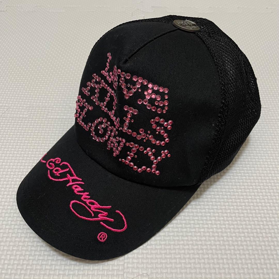 激レア 美品 Y2K エドハーディー ラインストーン キャップ 平成ギャル 刺繍
