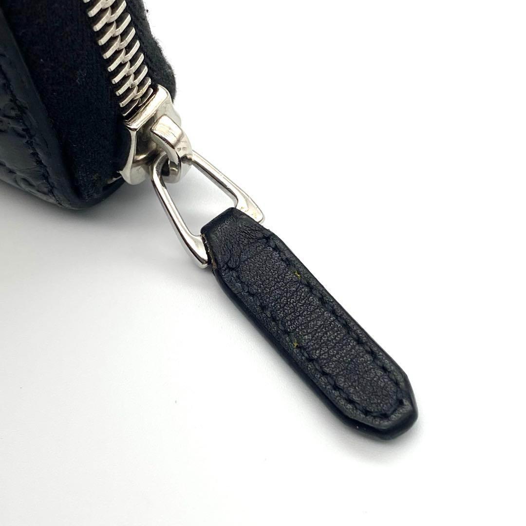 美品 GUCCI グッチ マイクロ シマ ラウンドファスナー 長財布 箱付き