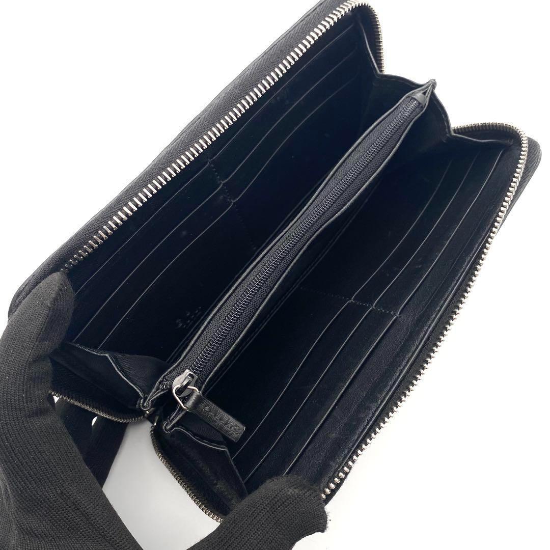 美品 GUCCI グッチ マイクロ シマ ラウンドファスナー 長財布 箱付き