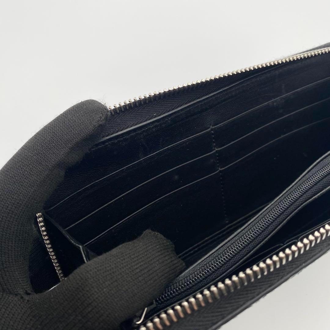 美品 GUCCI グッチ マイクロ シマ ラウンドファスナー 長財布 箱付き