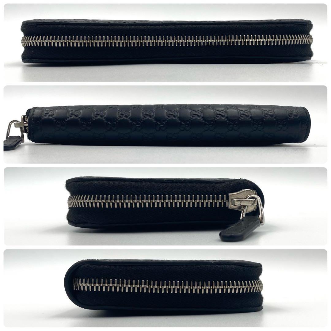 美品 GUCCI グッチ マイクロ シマ ラウンドファスナー 長財布 箱付き