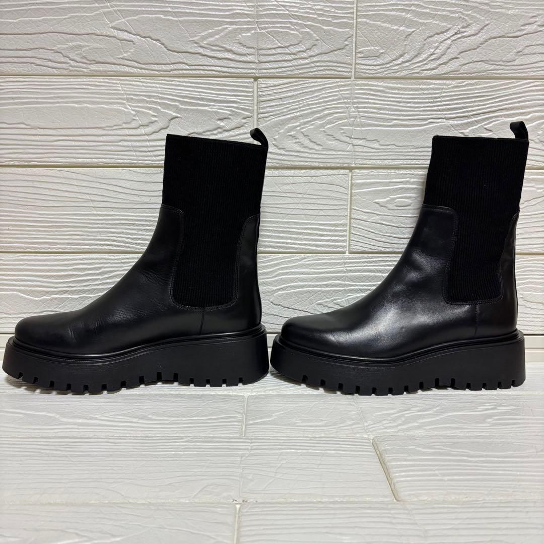 【未使用級】CORSO ROMA 9 サイドゴアブーツ 厚底 ブラック 39