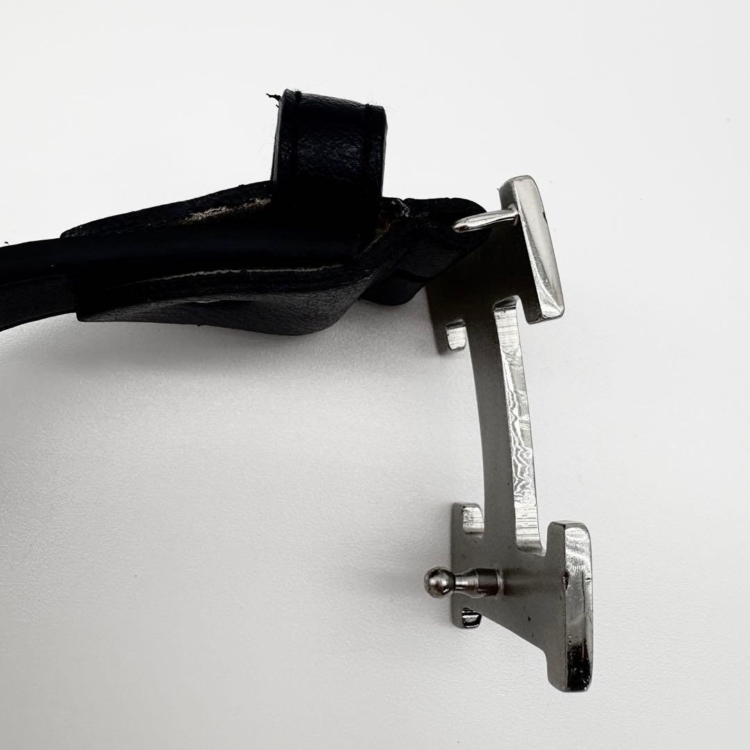 HERMES　ベルト　コンスタンス　Hロゴ　シルバー　黒　レザー　Hバックル